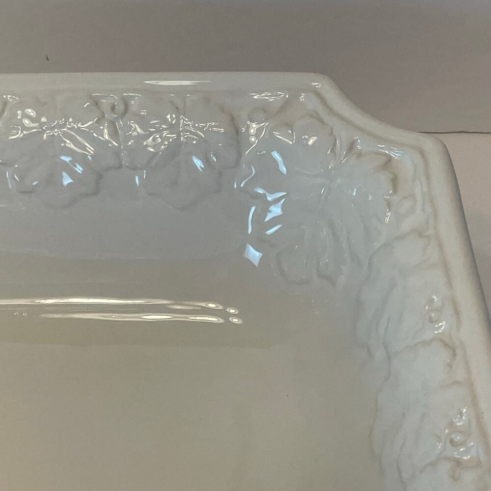 CWC Italian Made Rectangular Embossed Serving Platter Leaf Pattern Dish 14” - Picture 3 of 3